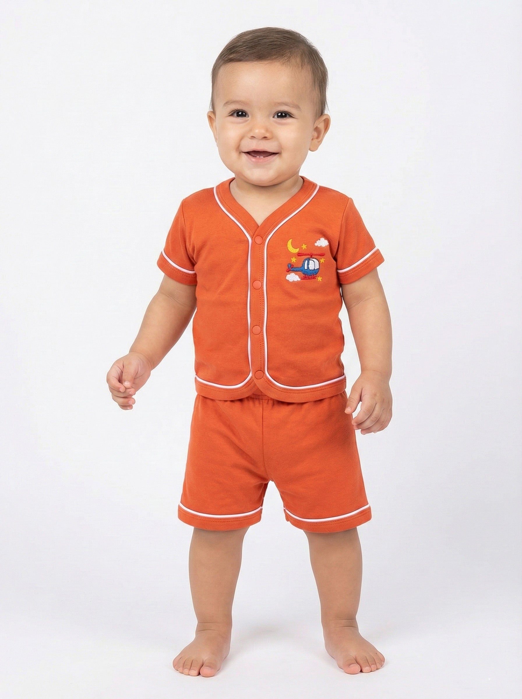 Baby Boy Cotton Shirt and Shorts Set with Embroidery - Summer Outfit for Infants & Toddlers-ERIN