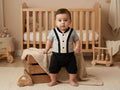 Kids Boys Romper Dress - Combed Cotton Short Sleeve One Piece