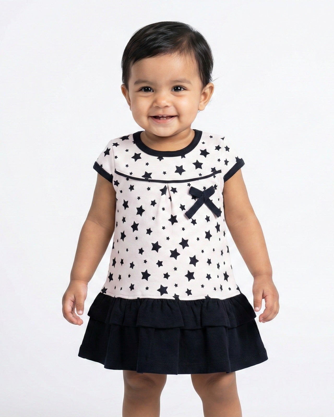 Baby Girl Midi/Knee Length Casual Dress - 100% Combed Cotton - Soft A-Line Dress for Infants & Toddlers