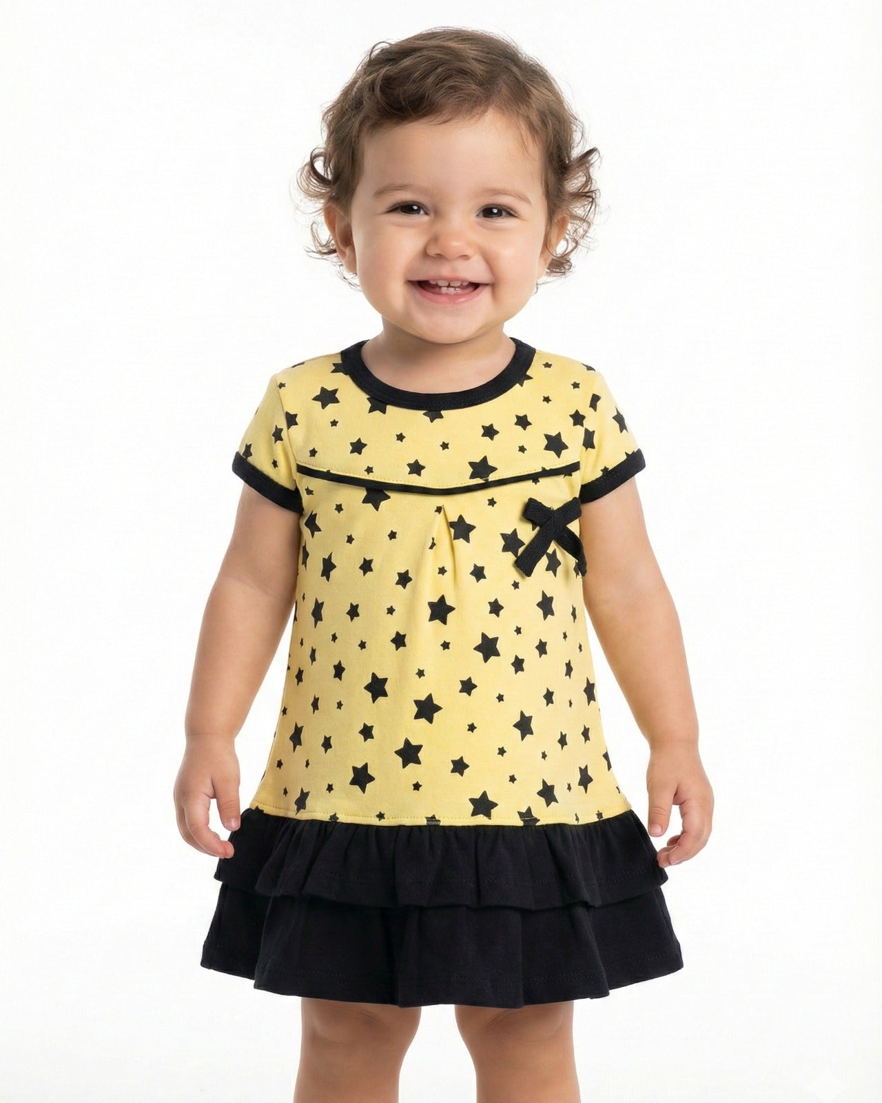 Baby Girl Midi/Knee Length Casual Dress - 100% Combed Cotton - Soft A-Line Dress for Infants & Toddlers