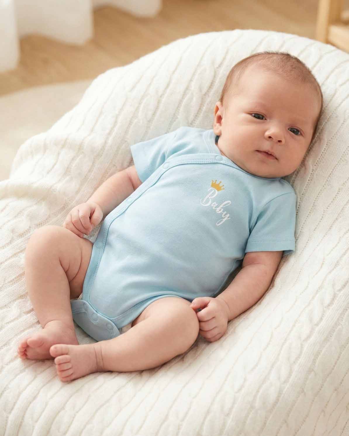 SIA Baby Bodysuit - 100% Combed Cotton Romper with Snap Buttons - Soft Infant Onesie for Boys & Girls - Newborn to Toddler