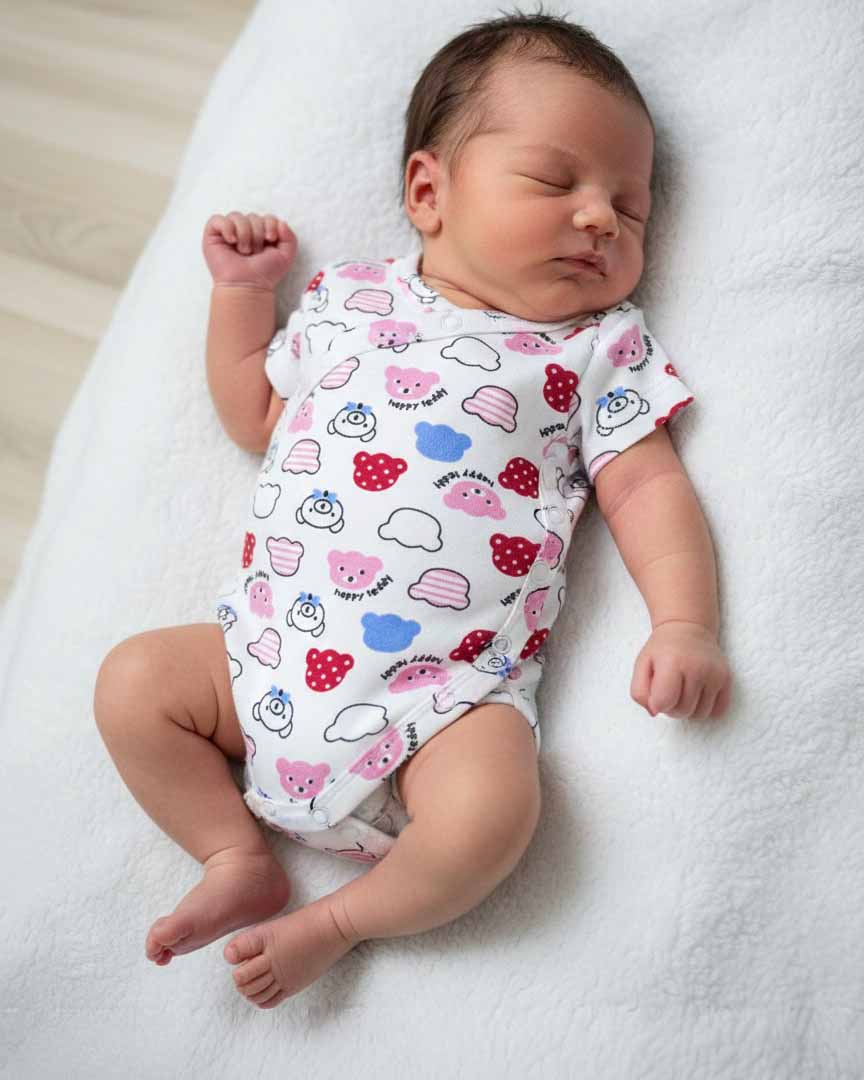 SIA Baby Bodysuit - 100% Combed Cotton Romper with Snap Buttons - Soft Infant Onesie for Boys & Girls - Newborn to Toddler