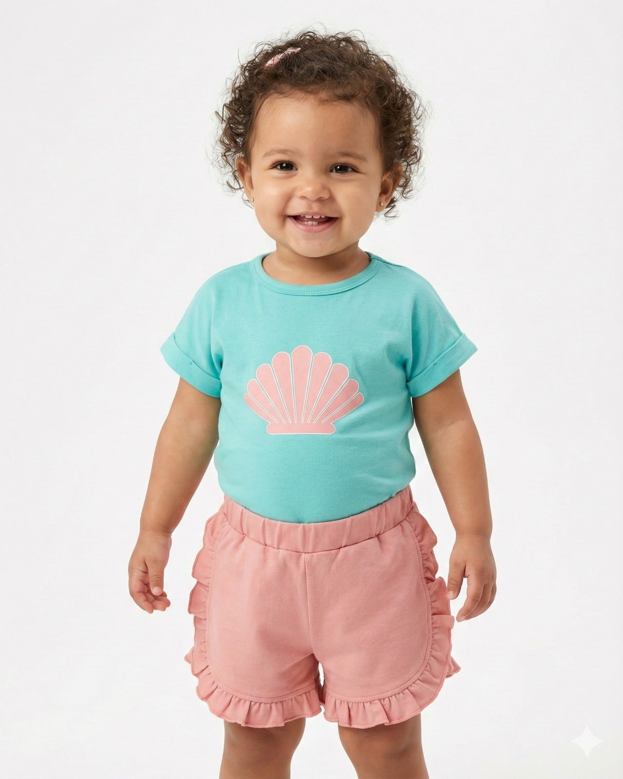 MAPLE  Girls  -100% Cotton Floral Print T-shirt And Shorts Set