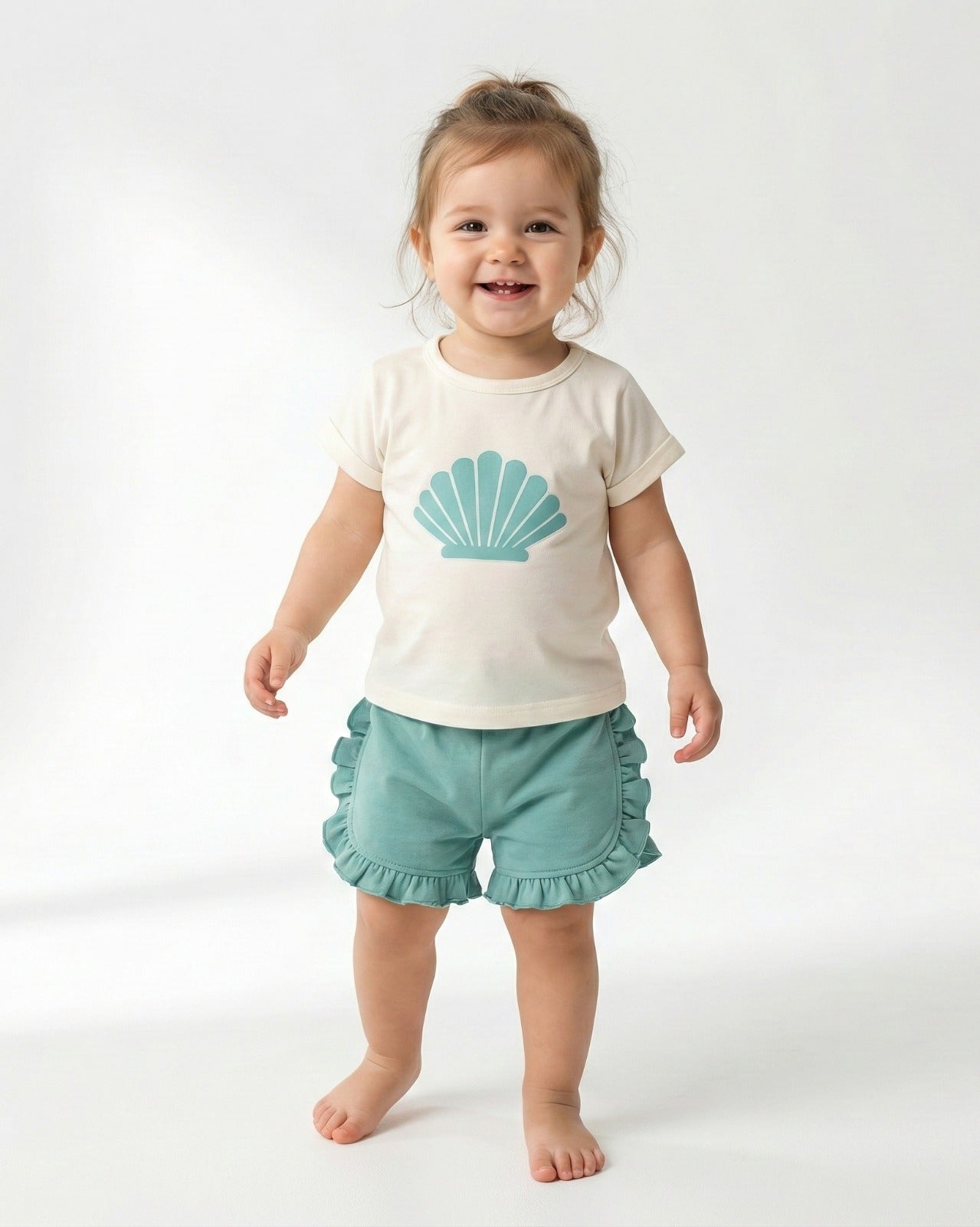 MAPLE  Girls  -100% Cotton Floral Print T-shirt And Shorts Set