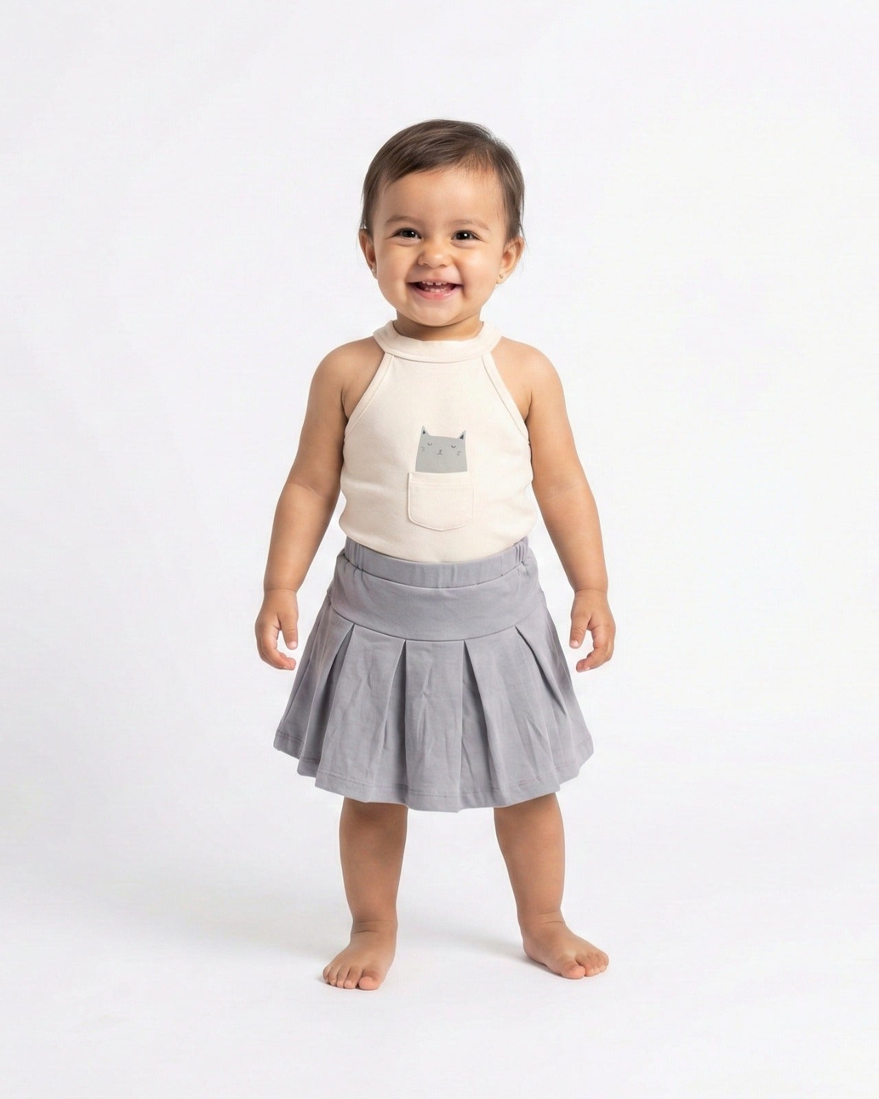 JULI- Outfit Set with Sleeveless Tank Top and Skort ,100% COTTON FABRIC