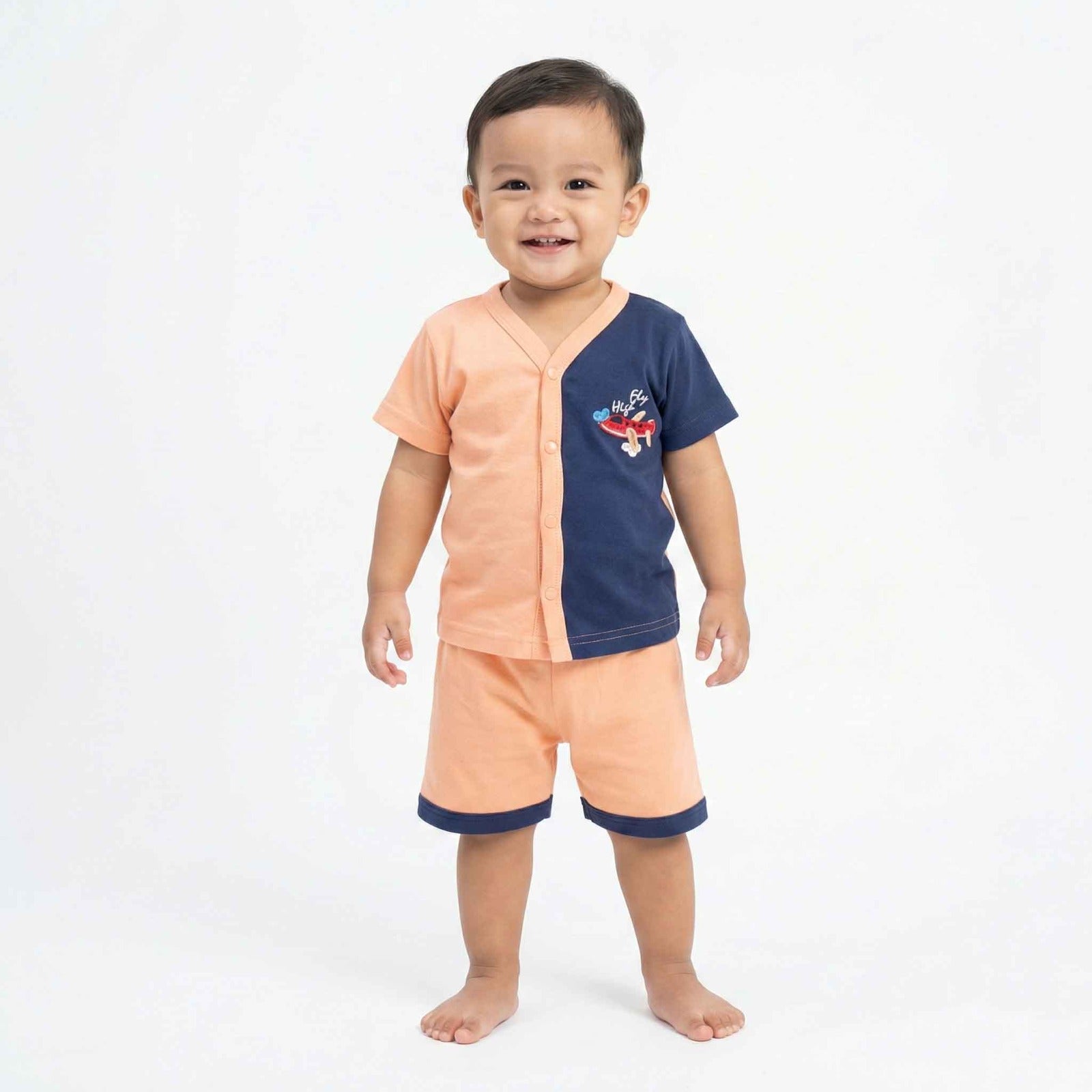TOM-KIDS BOYS COTTON SLEEVE INTERLOCK TOP AND BOTTOM  100% cotton fabric