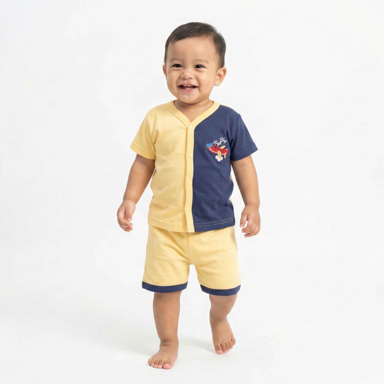 TOM-KIDS BOYS COTTON SLEEVE INTERLOCK TOP AND BOTTOM  100% cotton fabric