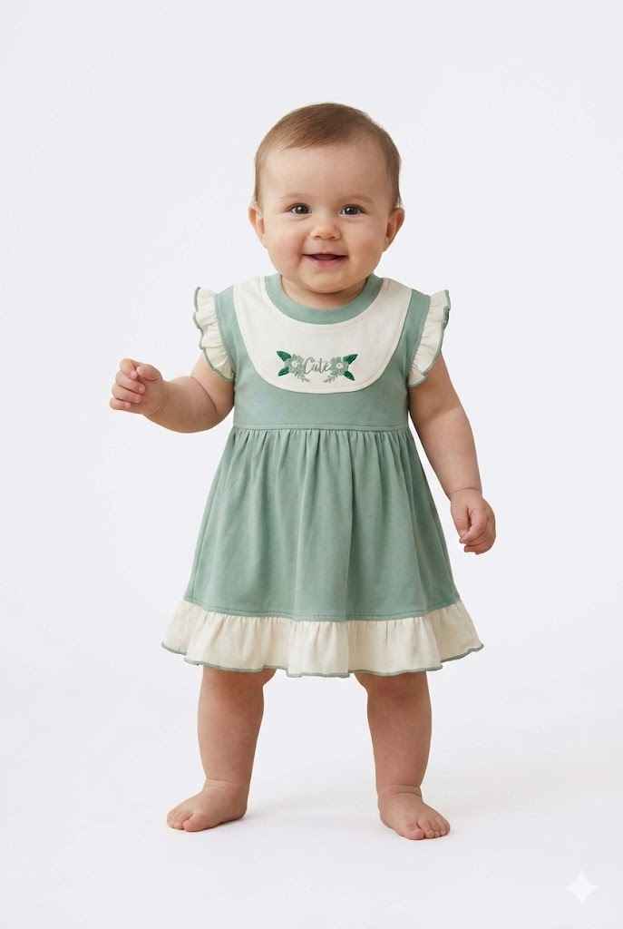 BABY GIRL EMBROIDED DRESS 100% COTTON - ALISHA